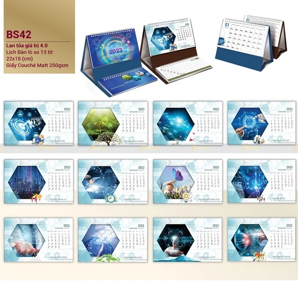 In lịch để bàn Lan tỏa giá trị 4.0