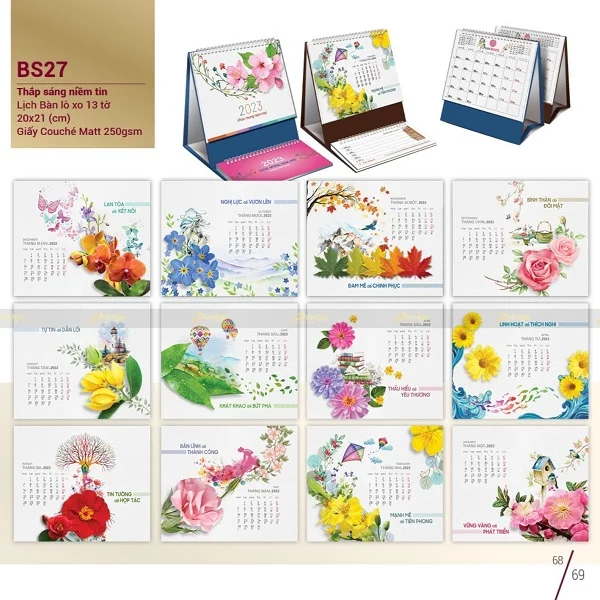 In lịch để bàn Thắp sáng niềm tin 