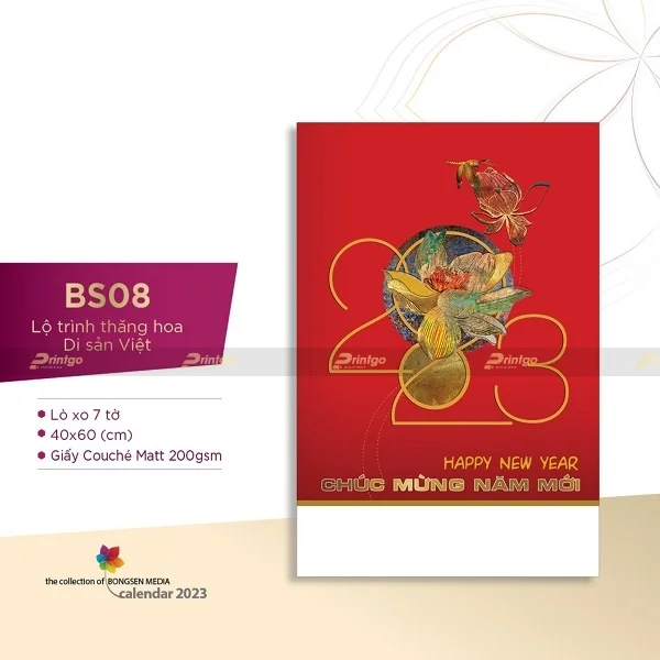 In lịch treo tường Lộ trình thăng hoa Di sản Việt 