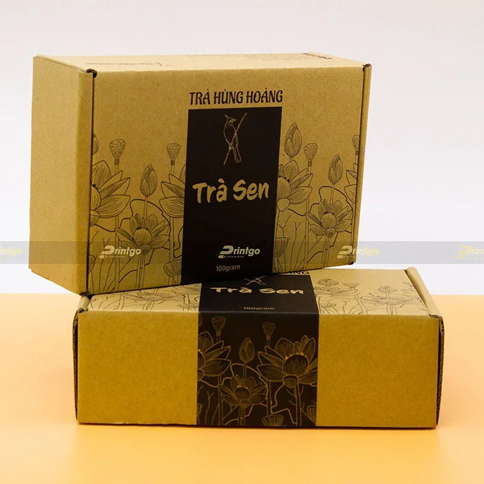 In hộp giấy đựng trà sen
