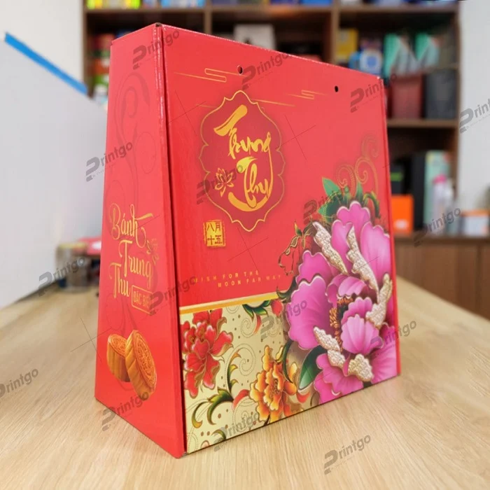 In hộp bánh trung thu nắp gài 