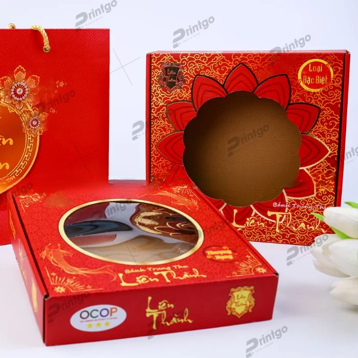 In hộp bánh trung thu hình vuông carton sóng