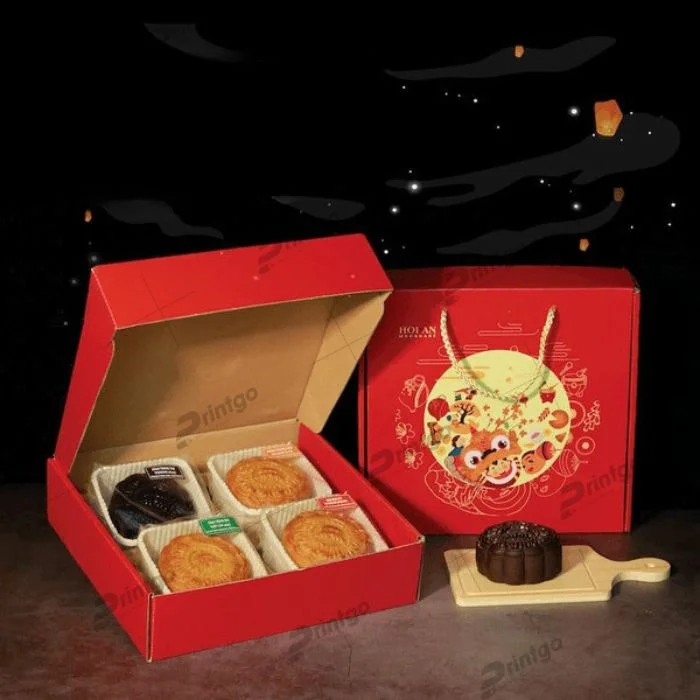 In hộp nắp gài carton đựng bánh trung thu