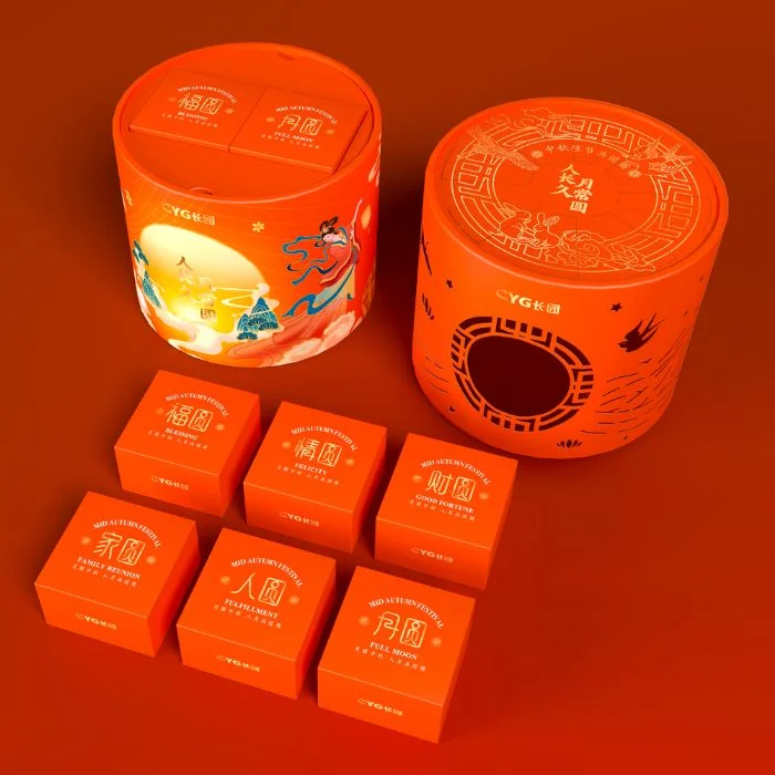 In hộp bánh trung thu hình trụ tròn 