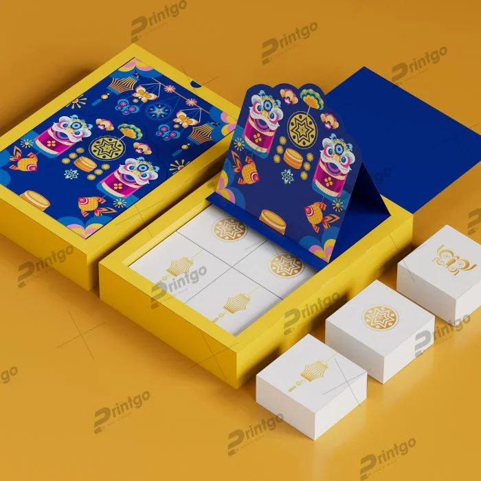 In hộp bánh trung thu nắp kéo 3D Song Lân