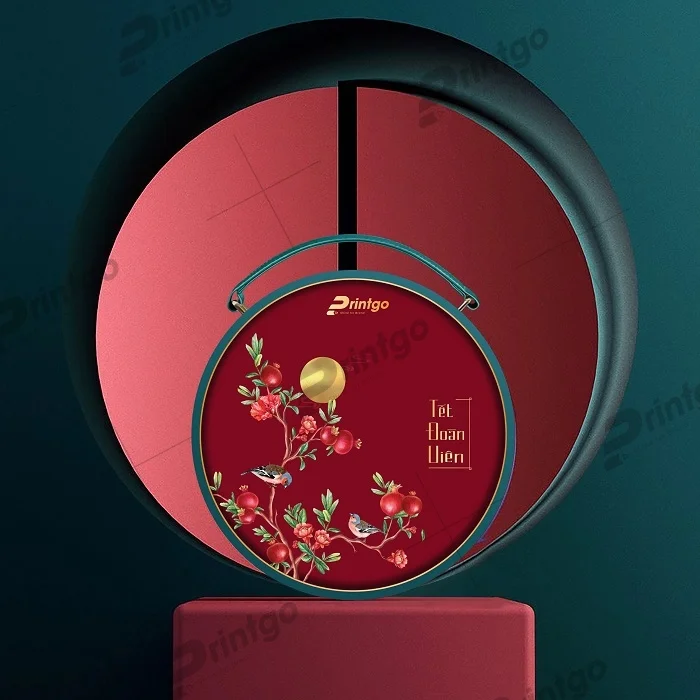 In hộp bánh trung thu hình tròn Lưu Châu 