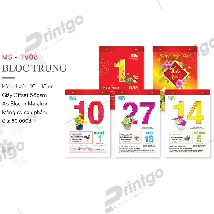In lịch bloc trung Mỹ Thuật Việt