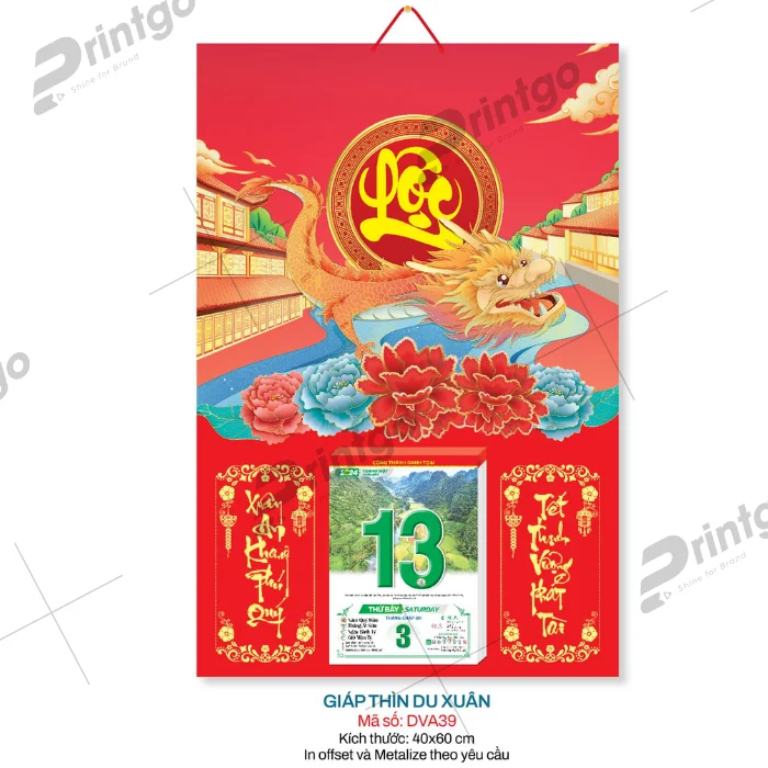 In lịch treo tường "Giáp Thìn Du Xuân" Đại Việt Á