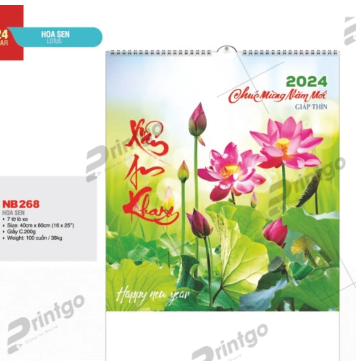 In lịch chủ đề hoa sen Tao Đàn