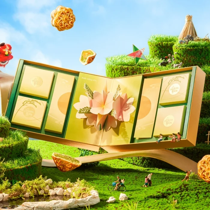 In hộp trung thu nắp mở 3D Lam Yên