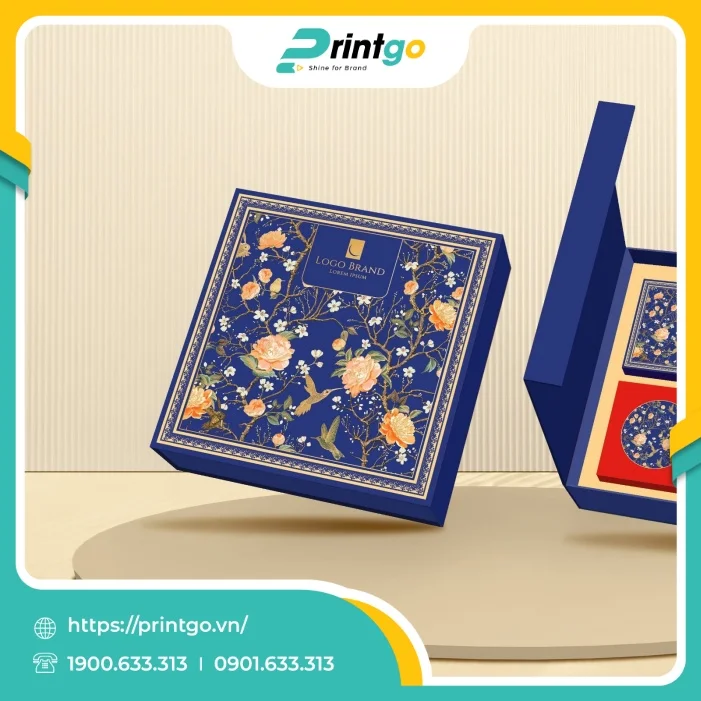 In hộp cứng trung thu 4 bánh nắp lật nam châm 