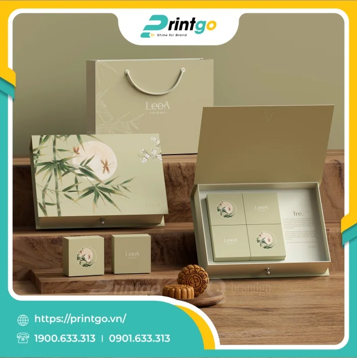 In hộp cứng trung thu 4 bánh nắp lật nam châm 