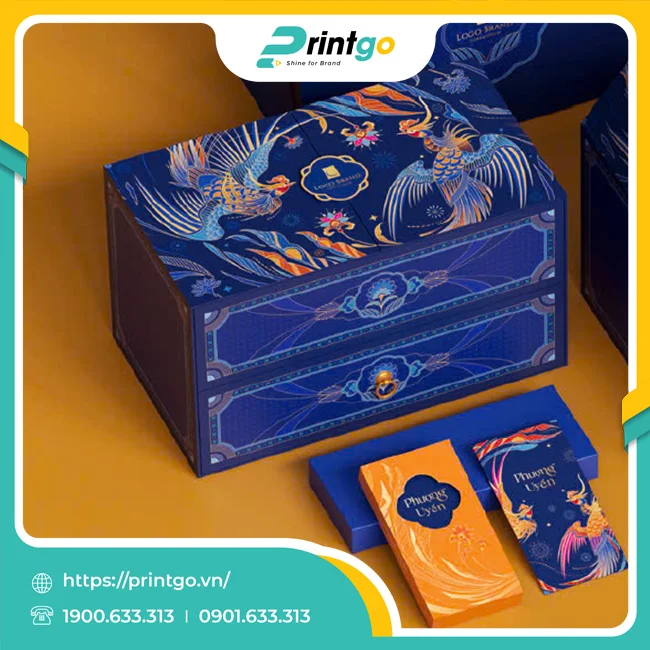 In hộp quà tết 2 tầng cao cấp