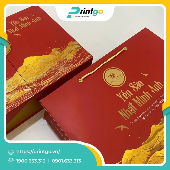In hộp cánh bướm đựng yến sào Minh Anh
