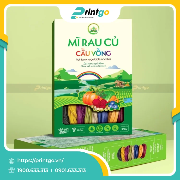 In hộp ivory đựng mì rau củ cầu vồng - OCOP 3 sao