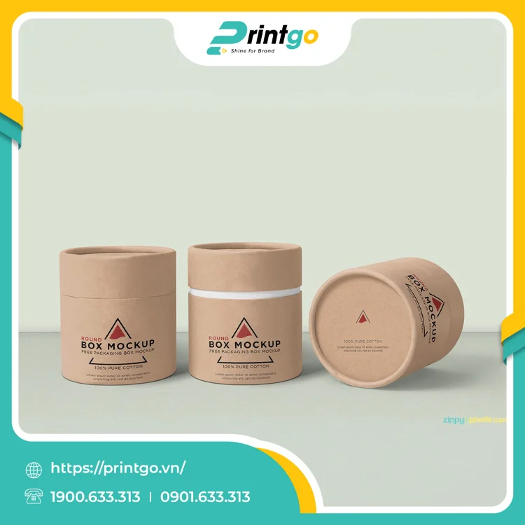In hộp trụ tròn đựng nến thơm