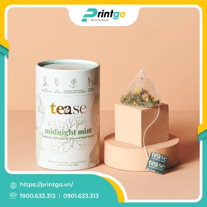 In hộp trụ tròn đựng trà cao cấp