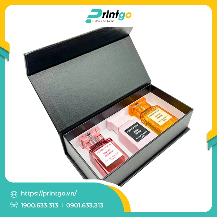 In hộp carton nắp lật nam châm đựng nước hoa