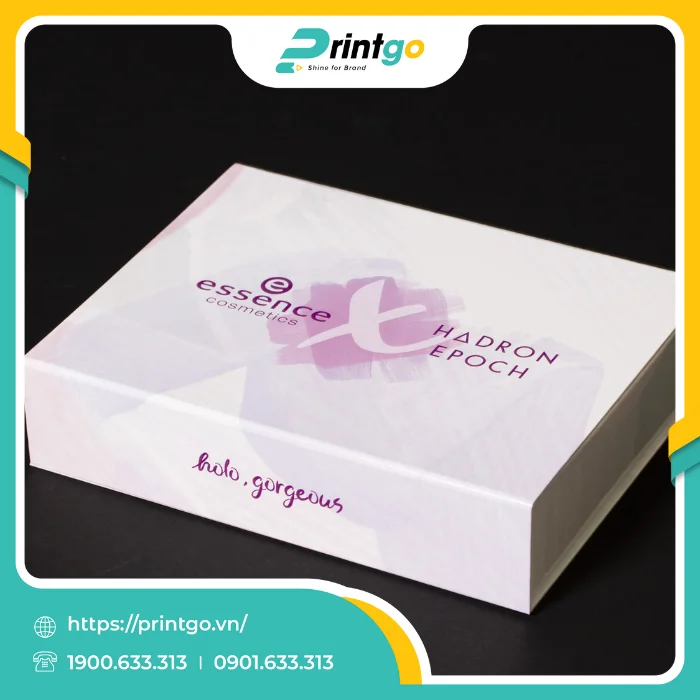In hộp mỹ phẩm nắp lật nam châm cạnh