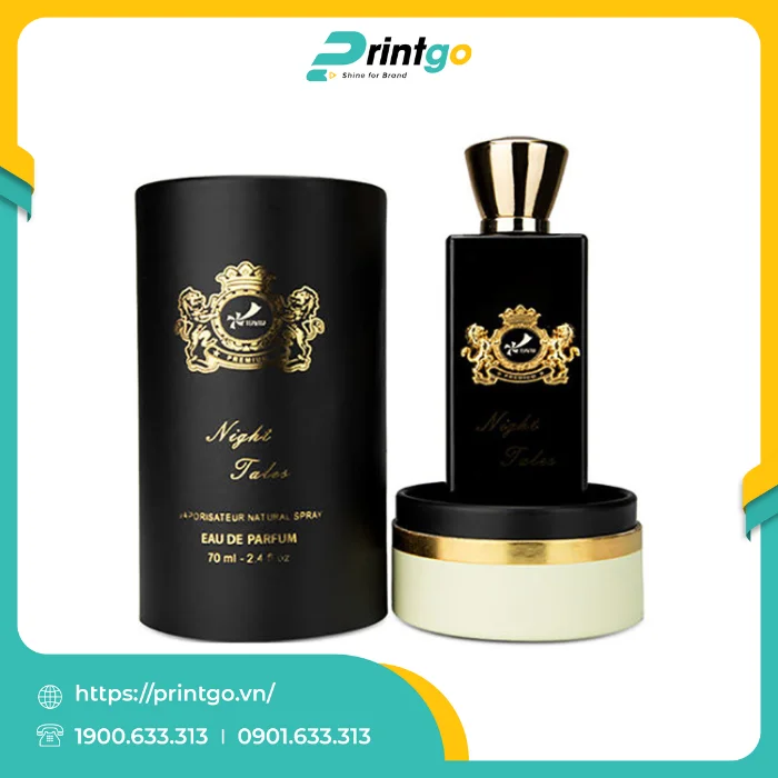 In hộp trụ tròn đựng nước hoa