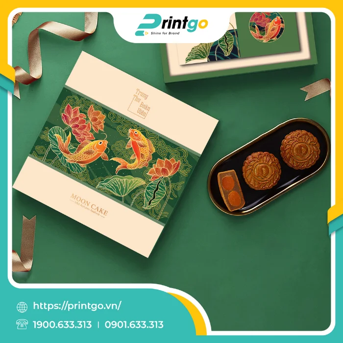 In hộp giấy mềm đựng bánh trung thu Dạ Thủy Ngư