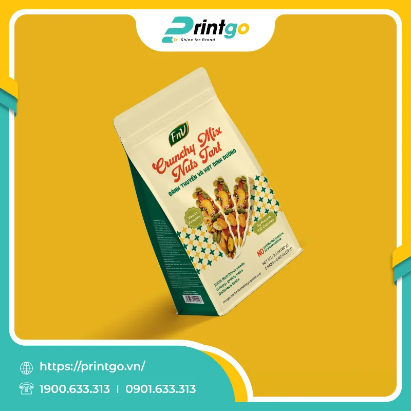 In túi hàn biên đựng bánh hạt dinh dưỡng FnV Foods