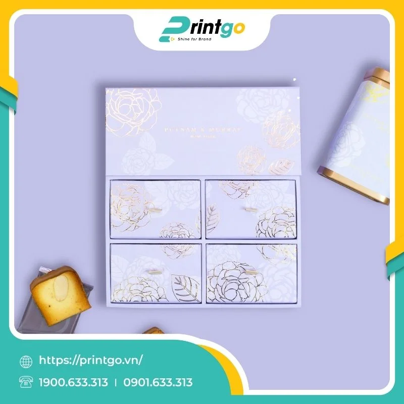 In hộp 3 tầng nắp lật nam châm đựng bánh trung thu