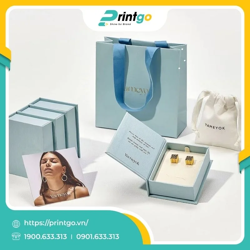 In hộp cứng nam châm cạnh đựng trang sức 