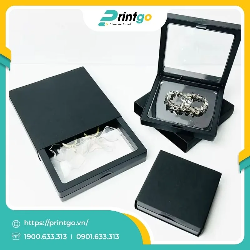In hộp đựng trang sức trong suốt