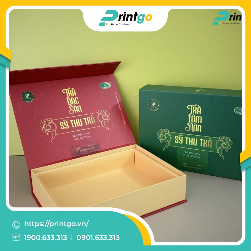 In hộp đựng trà nam châm cạnh Sỹ Thu Trà