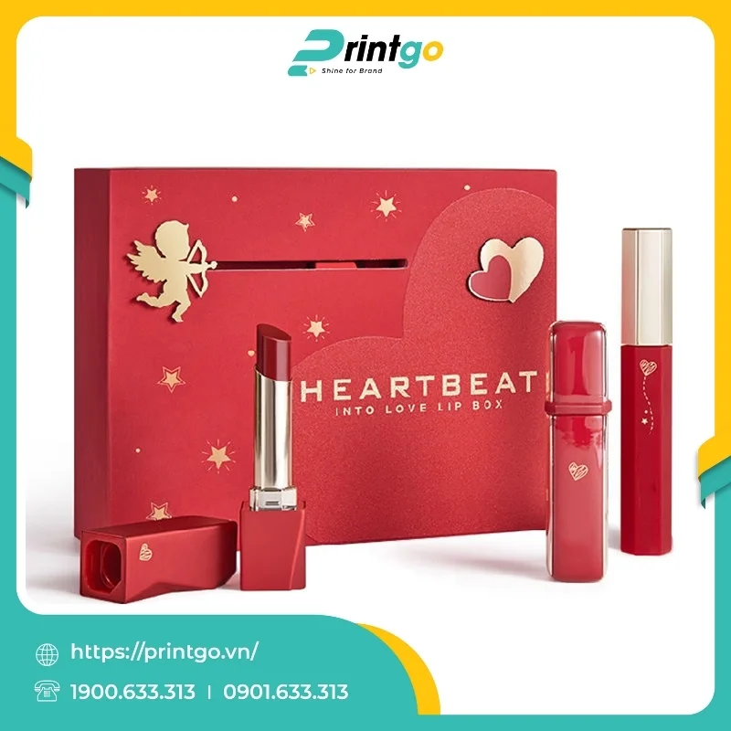 In hộp đựng quà tặng Valentine bao diêm rút 