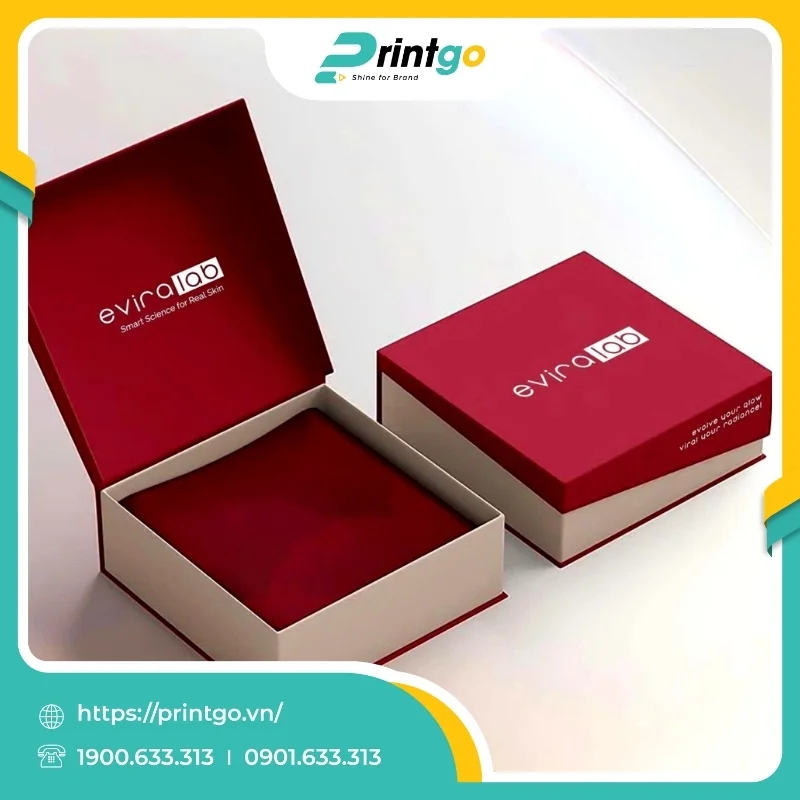 In hộp carton nam châm cạnh đựng mỹ phẩm Eviralab
