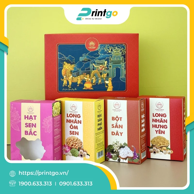 In hộp mềm đựng set quà tặng Dũng Hương