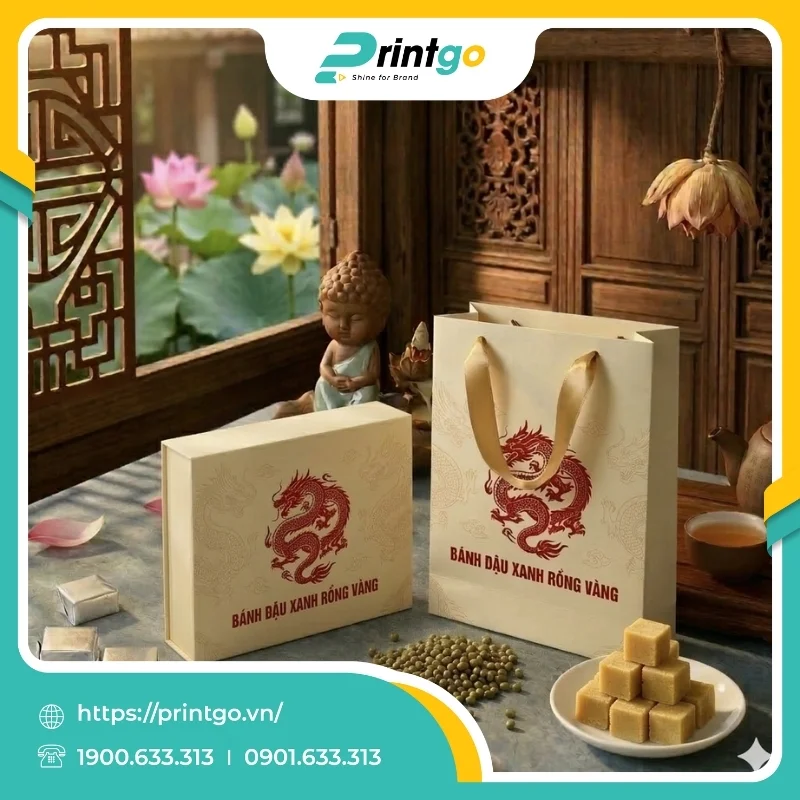 In hộp cứng đựng bánh đậu xanh đặc sản Hải Dương