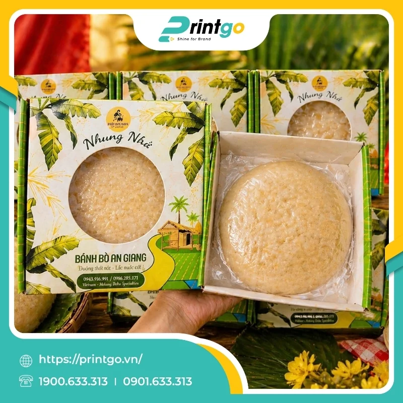In hộp carton sóng đựng bánh bò đặc sản An Giang 