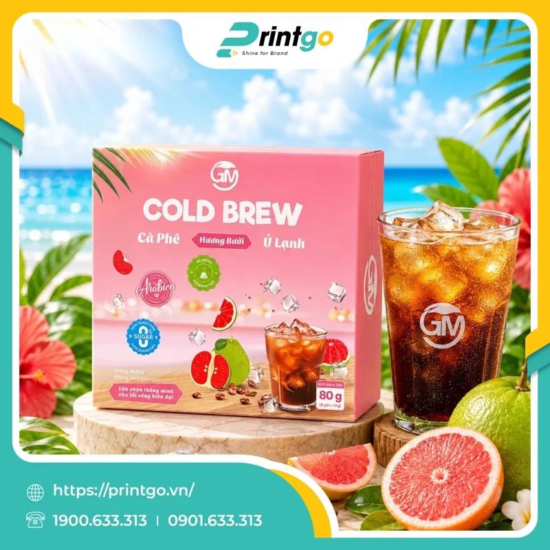 In hộp mềm nắp gài đựng cà phê GM Coffee Origin 