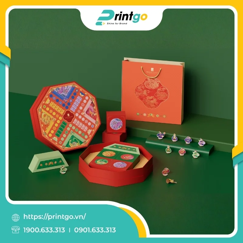 In hộp trung thu bát giác âm dương Tứ Linh Nguyệt Dạ 