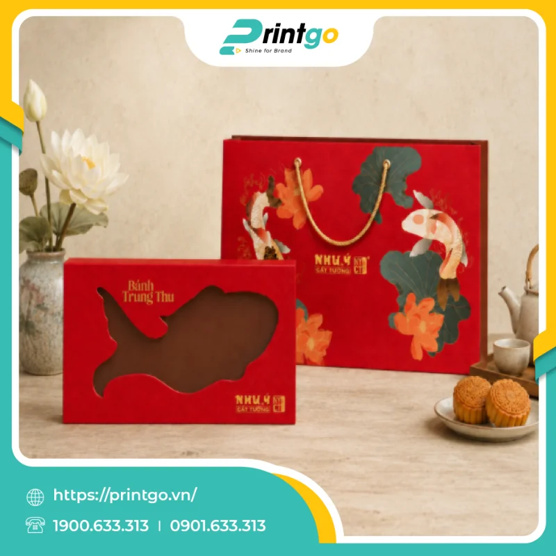 In hộp trung thu đựng bánh hình cá chép