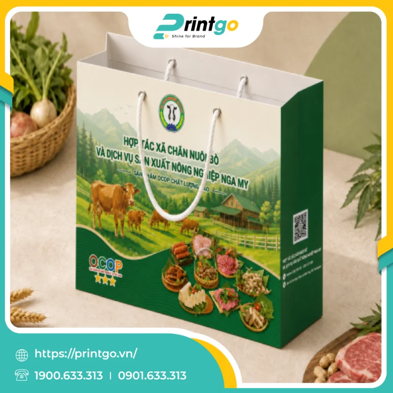 In túi giấy đựng sản phẩm nông sản 