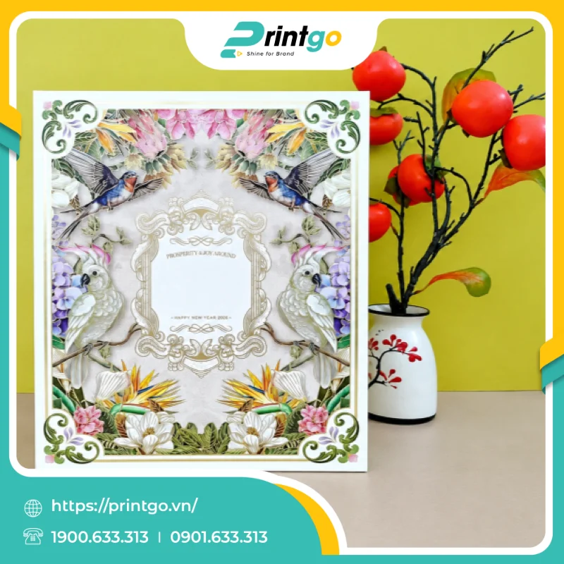 In hộp âm dương có đai đựng quà Tết sang trọng