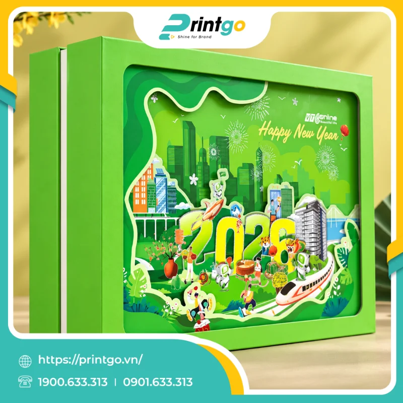 In hộp quà Tết kết cấu 3D đặc biệt