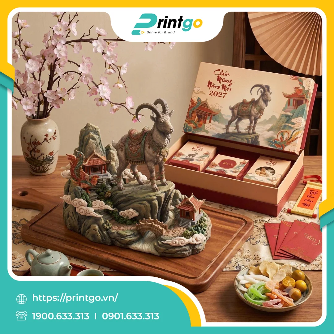 In hộp quà Tết nam châm cạnh Kinh Bắc