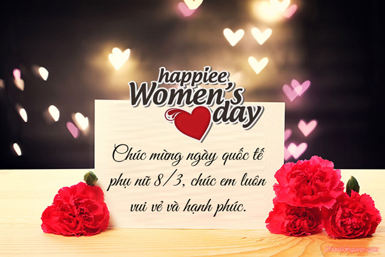 Hòa vào không khí đón chào ngày Quốc tế Phụ nữ, hãy gửi những lời chúc thật tình cảm đến chị/em gái của bạn bằng những chiếc thiệp 8/3 tràn đầy yêu thương. Tìm ngay hình ảnh liên quan để cùng nhau tổ chức một ngày 8/3 đáng nhớ nhé!