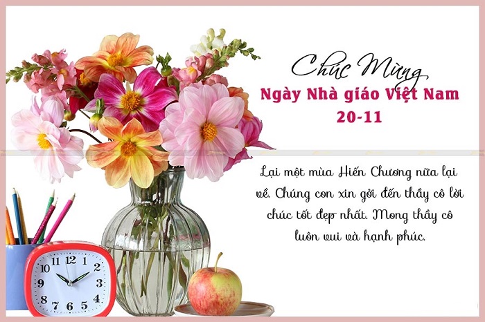 Hãy chiêm ngưỡng những thiệp chúc mừng ngày nhà giáo Việt Nam đầy yêu thương và ý nghĩa, đem đến niềm vui và tình cảm sâu sắc đối với các thầy cô giáo. Hãy để những lời chúc tốt đẹp và những hình ảnh đáng yêu của những bức thiệp này tràn ngập trái tim bạn.