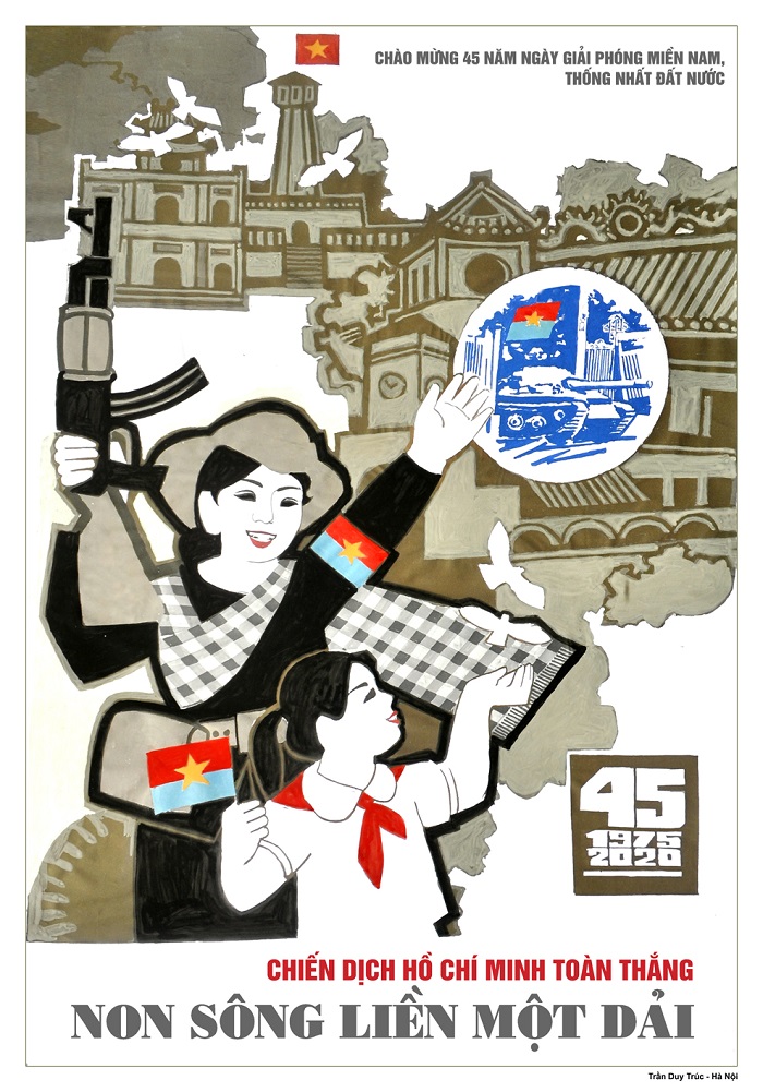 Mẫu tranh tuyên truyền chào mừng 47 năm Ngày giải phóng Miền Nam thống  nhất đất nước 3041975  3042022