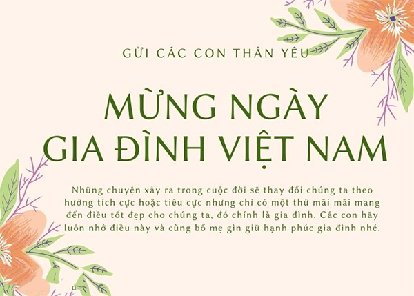 Top 20+ mẫu thiệp chúc mừng ngày Gia đình Việt Nam đẹp