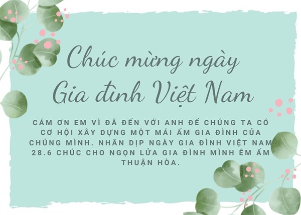 Top 20+ mẫu thiệp chúc mừng ngày Gia đình Việt Nam đẹp