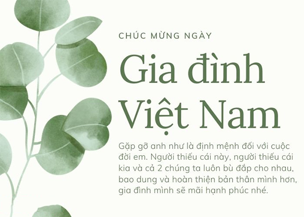 Top 20+ mẫu thiệp chúc mừng ngày Gia đình Việt Nam đẹp