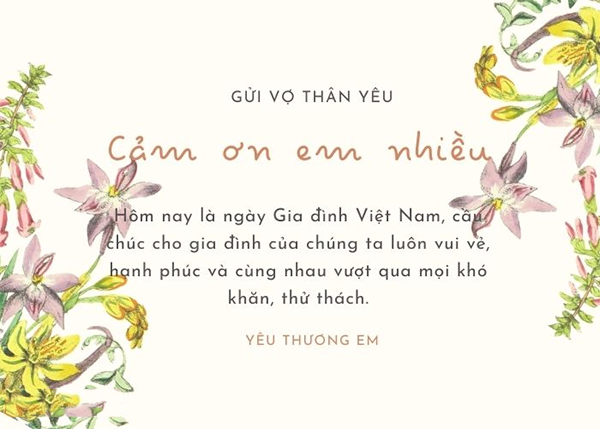 Top 20+ mẫu thiệp chúc mừng ngày Gia đình Việt Nam đẹp