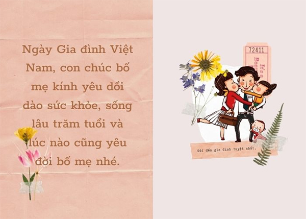 Top 20+ mẫu thiệp chúc mừng ngày Gia đình Việt Nam đẹp